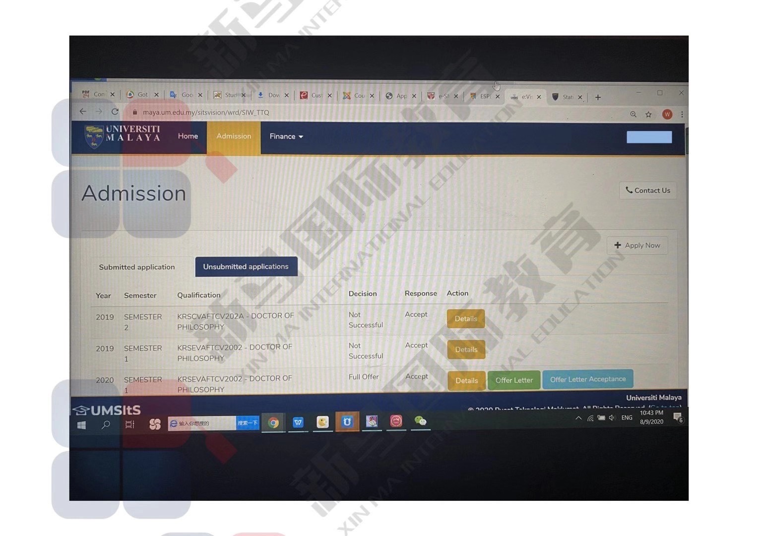 魏同學(xué)馬來亞博士offer(圖1)